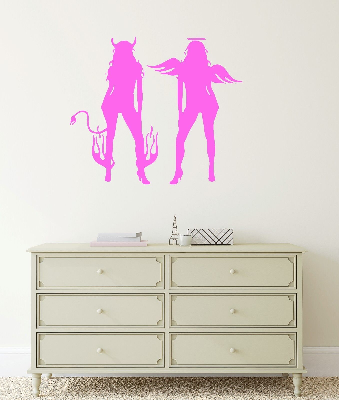 Wall Stickers Vinyl Decal Sexy Girl Devil Evil Angel Good Cool Decor (ig1018)