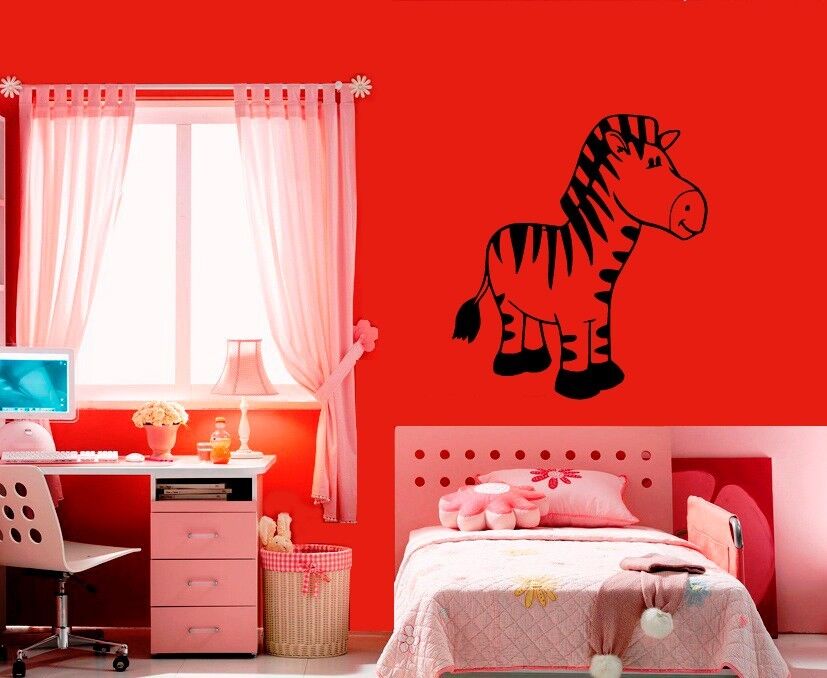 Autocollants muraux en vinyle, Animal zèbre, pour enfants, chambre de bébé, crèche (ig1015)