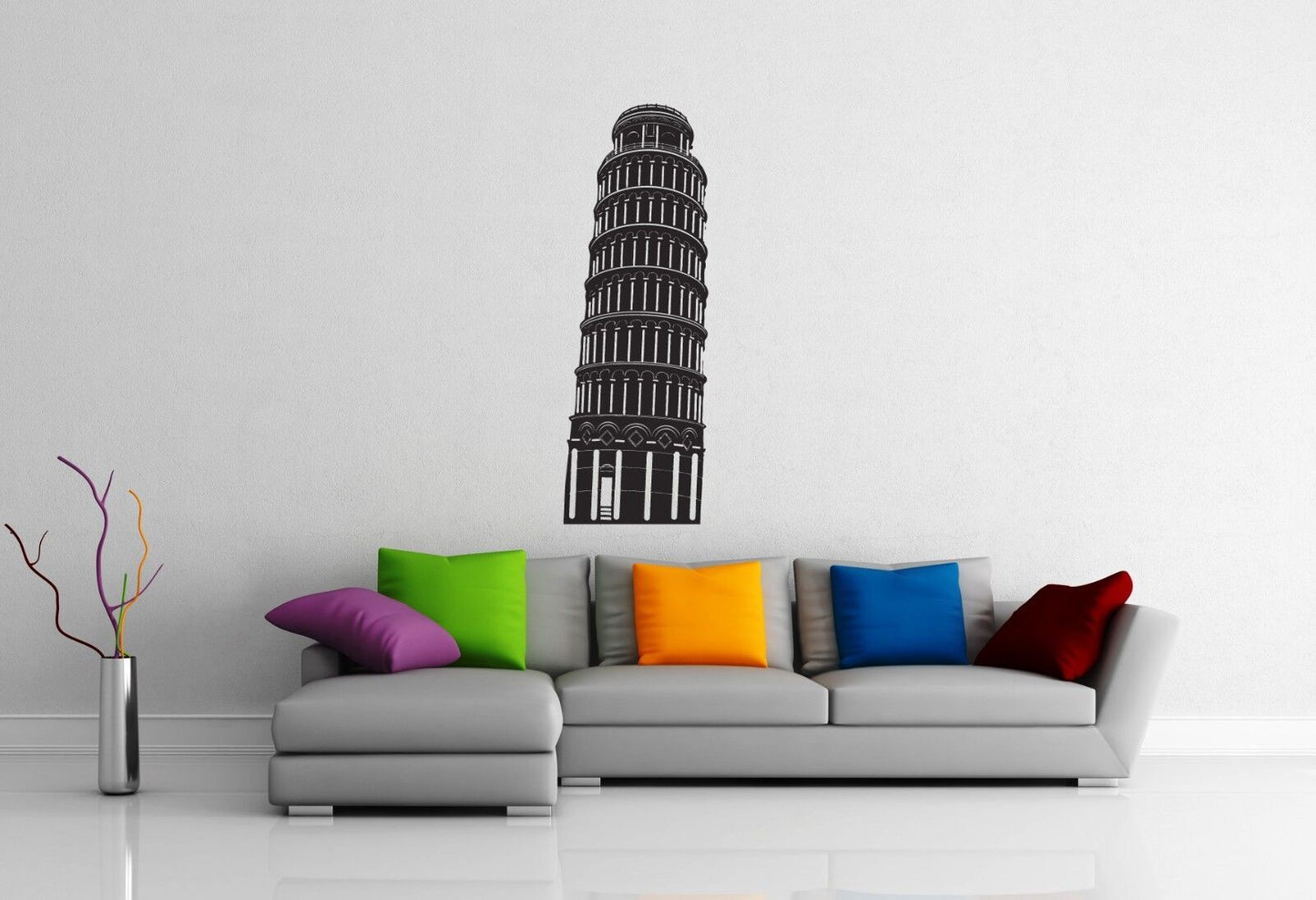 Wall Stickers Vinyl Decal Leaning Tower of Pisa Italy Attraction (ig1009)