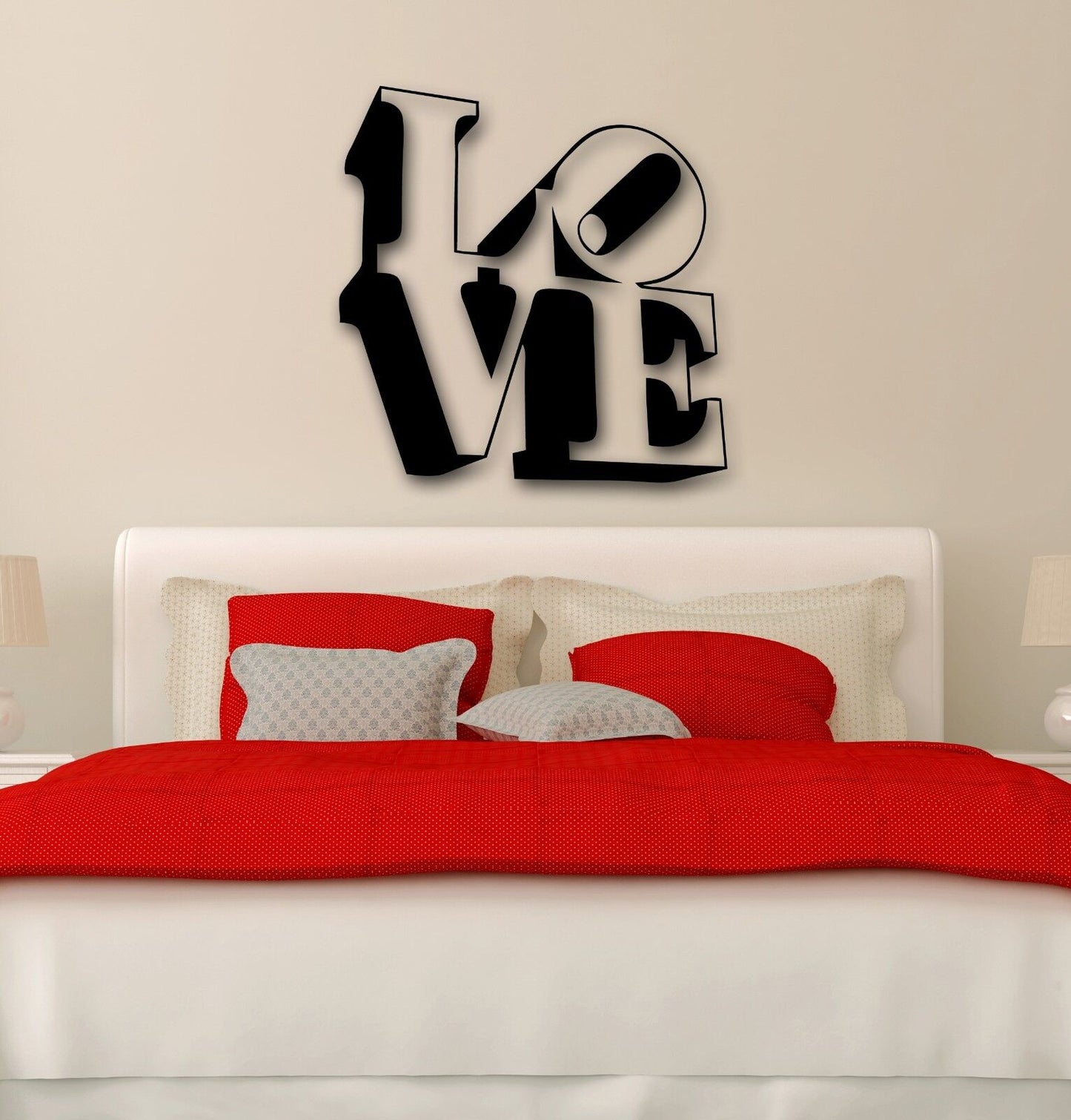 Wall Stickers Vinyl Decal Love Lettering Romance Decor for Bedroom (ig991)