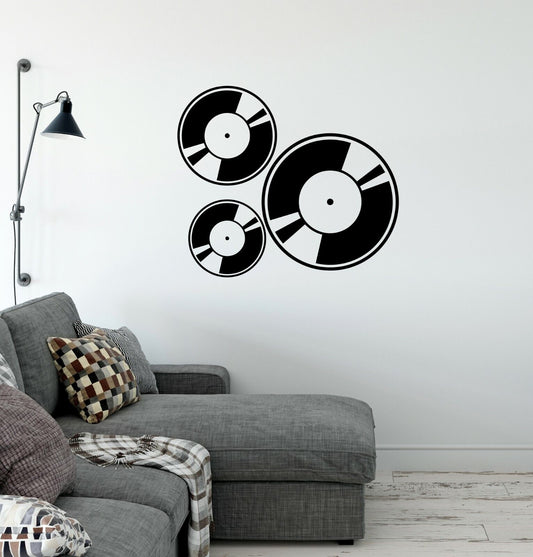 Wall Stickers Vinyl Decal Vinyl Gramophone Records Music Cool Design (ig989)