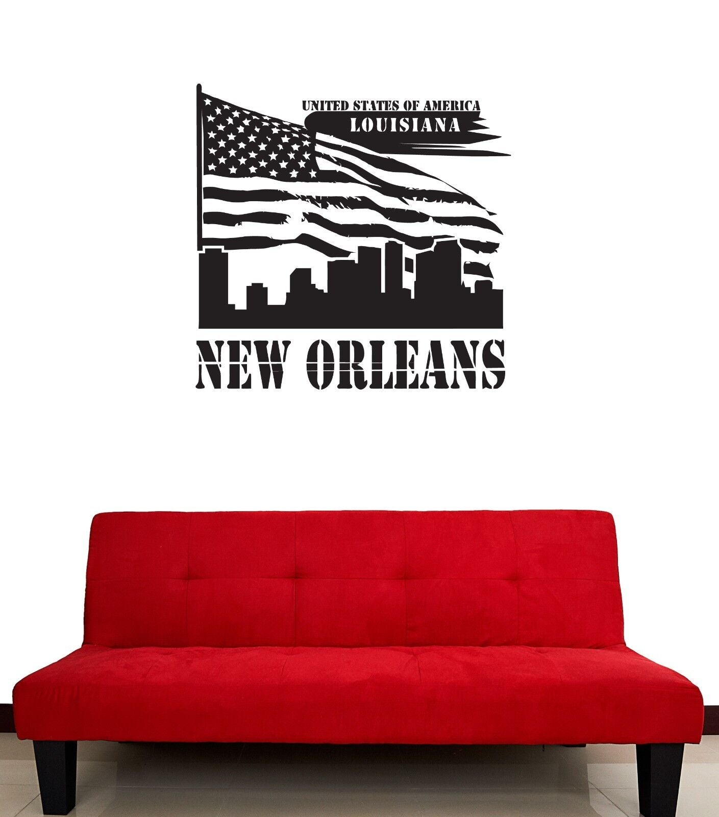 Wall Stickers Vinyl Decal New Orleans Louisiana United States Flag (ig926)