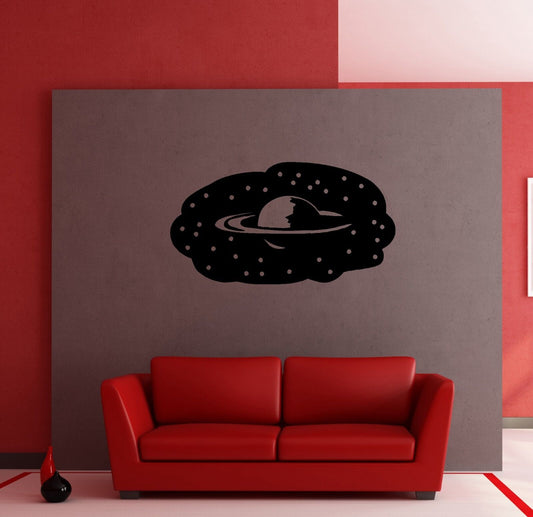 Wandaufkleber, Vinyl, Aufkleber, Saturn, Planet, Universum, Weltraum, für Kinderzimmer (ig914)