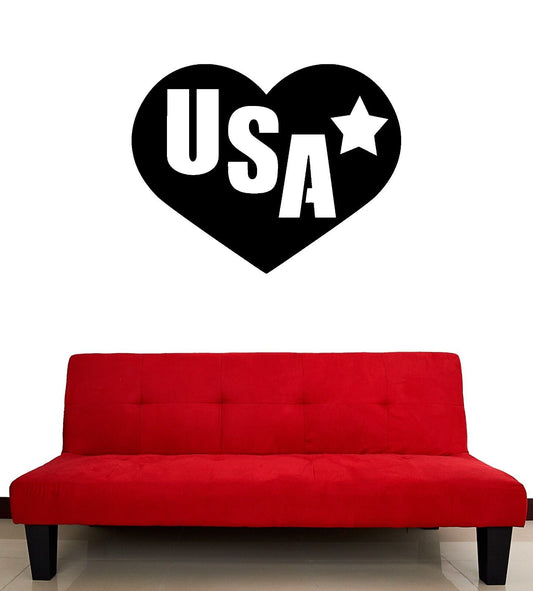 Wall Stickers Vinyl Decal Love Country United States Patriotism (ig905)