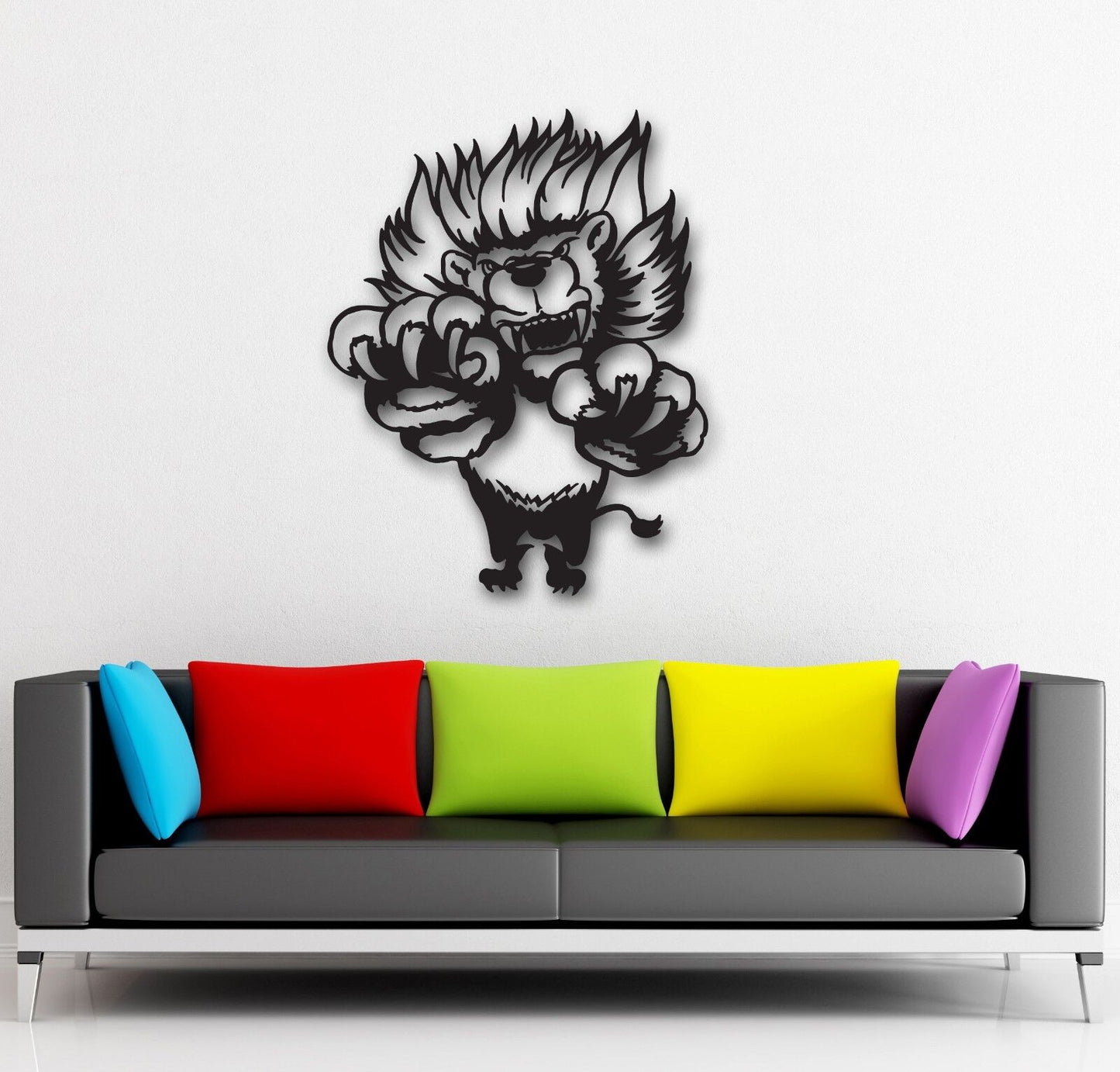 Wall Stickers Vinyl Decal Ferocious Lion Predator Animal Cool Decor (ig886)