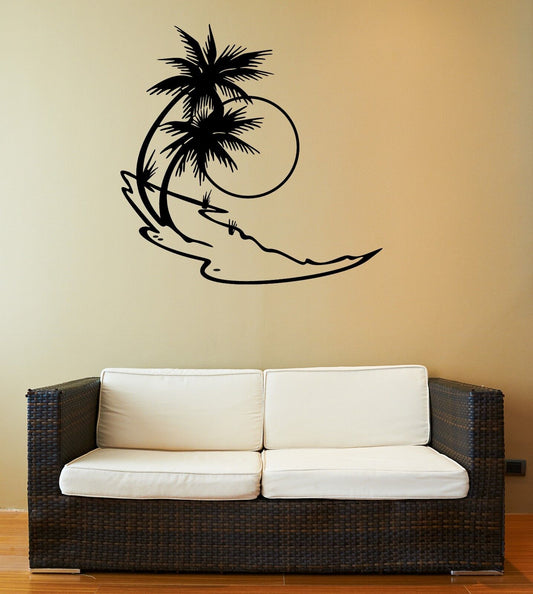 Wall Stickers Vinyl Decal Beach Vacations Relax Palm Island (ig883)