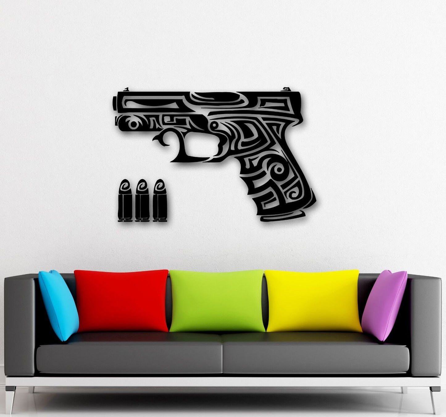 Wall Stickers Vinyl Decal Gun Chucks Firearms War Military (ig864)