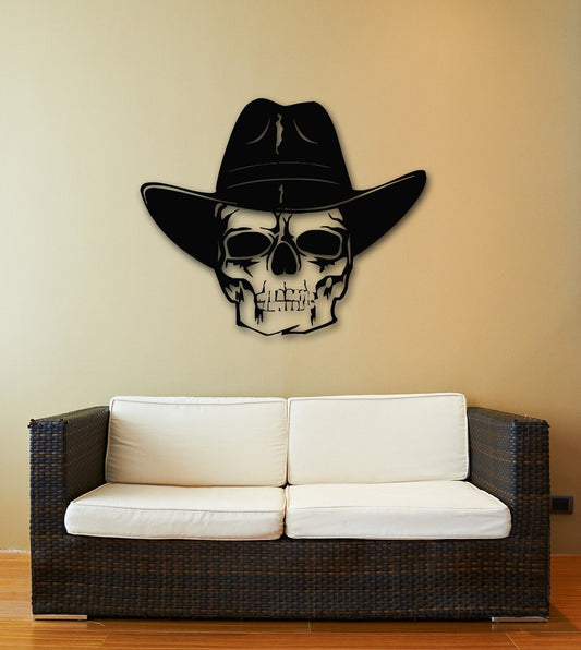 Wall Stickers Vinyl Decal Skull Cowboy Hat Texas Dead (ig863)