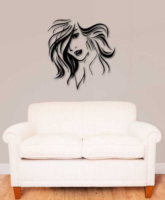 Wall Stickers Vinyl Decal Beautiful Woman Hairstyle Hair (ig838)