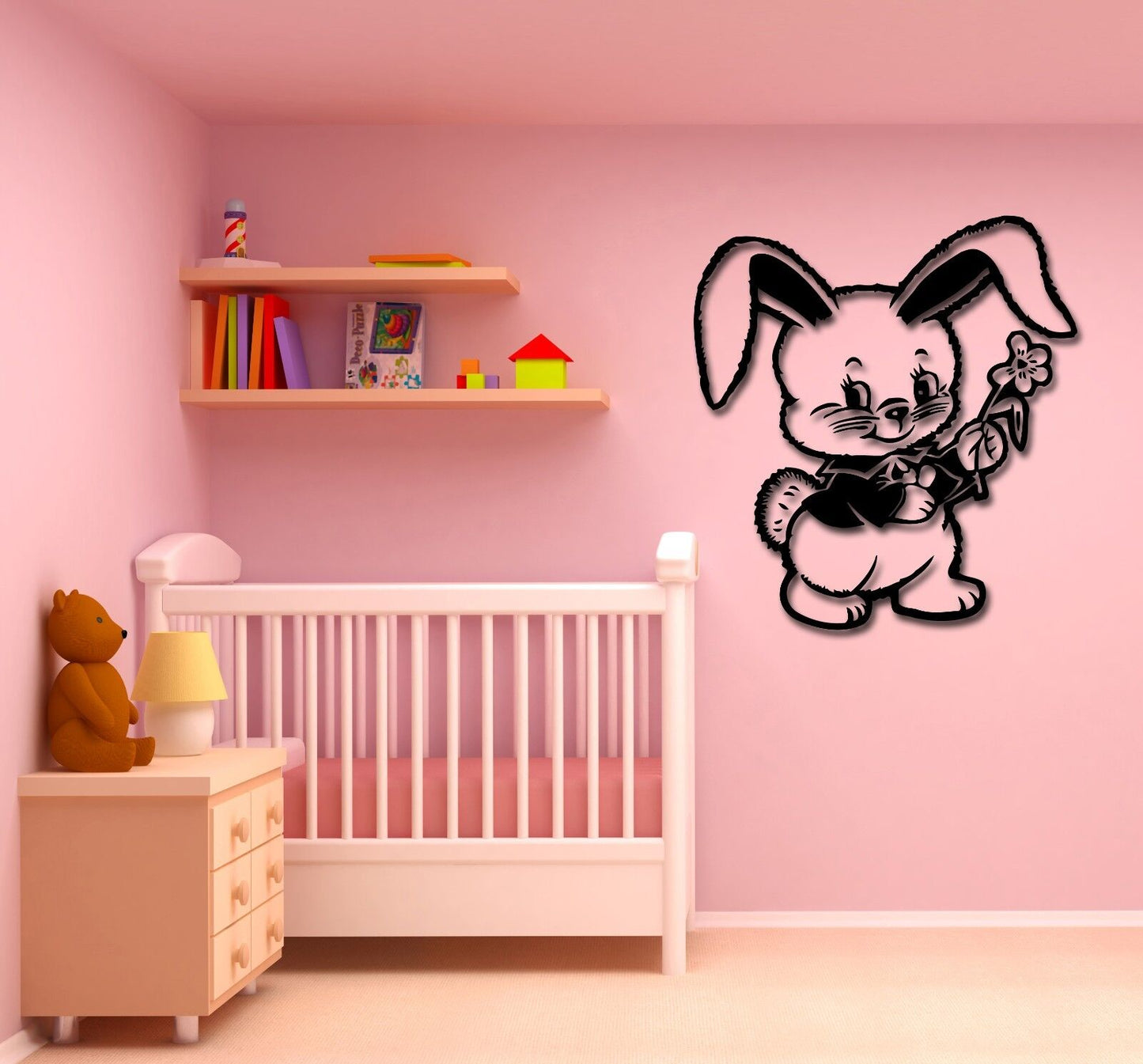 Wall Stickers Vinyl Decal Cute Bunny Rabbit Animals for Baby Room (ig812)