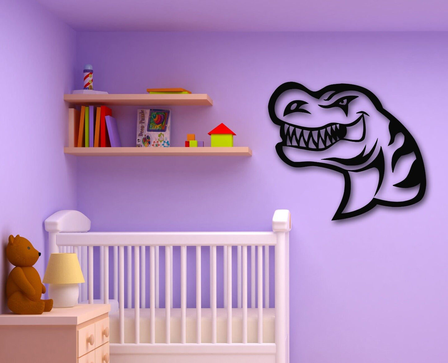 Autocollants muraux en vinyle dinosaure en colère pour chambre de bébé et enfant (ig790)