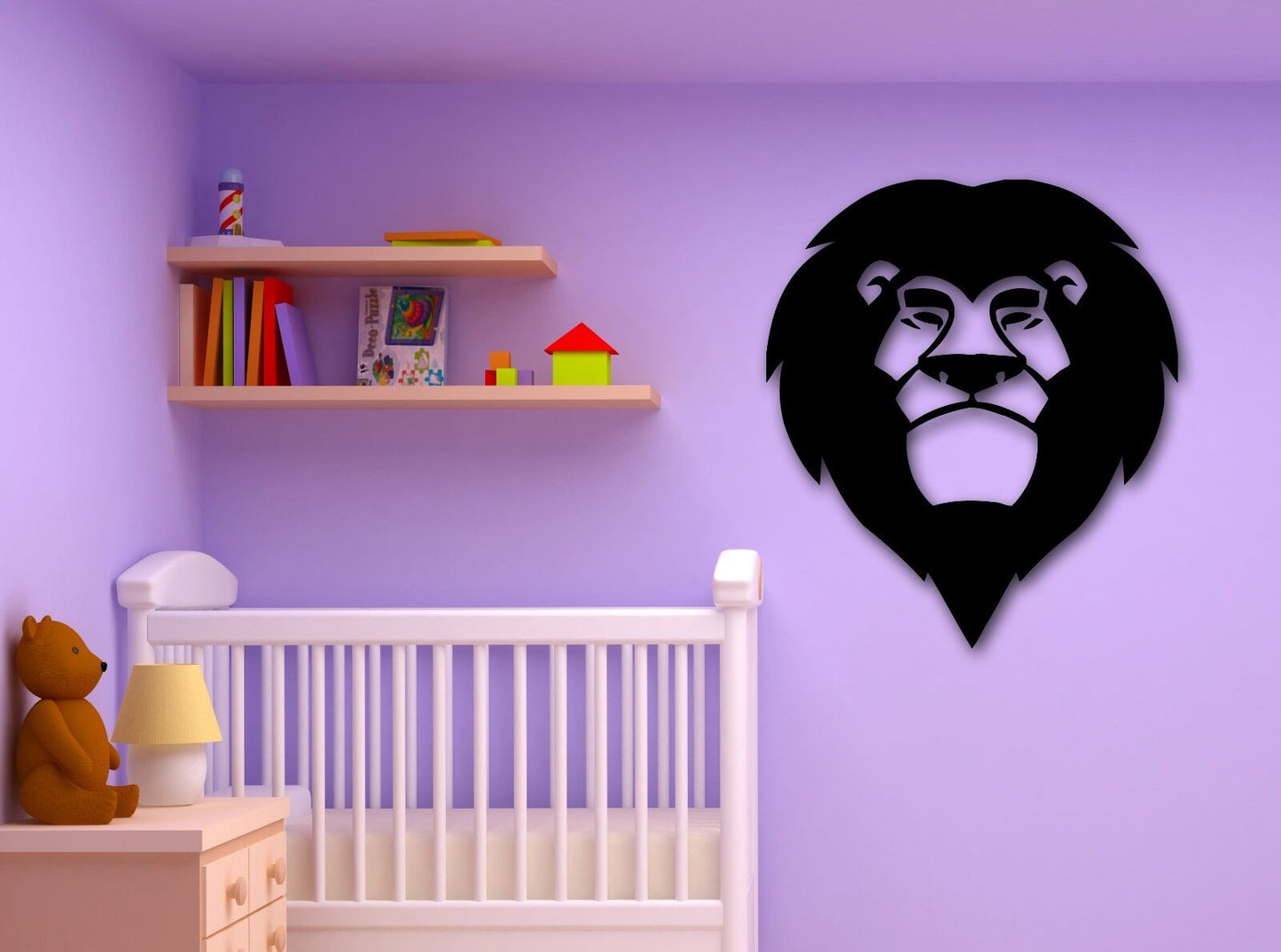 Autocollants muraux en vinyle, autocollant Lion Animal, superbe décor pour chambre d'enfants et crèche (ig787)