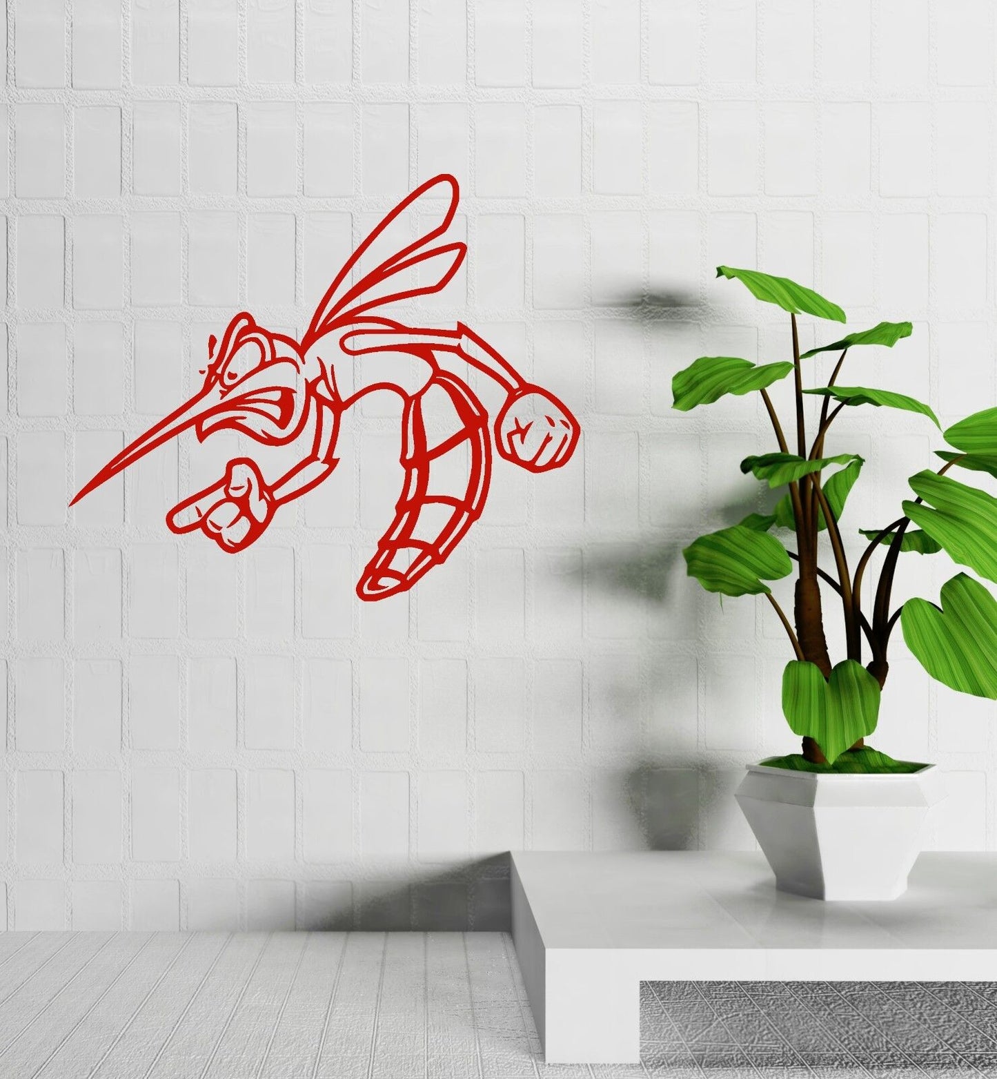 Wall Stickers Angry Mosquito Insect Bloodsucking Room Art Vinyl Decal (ig785)