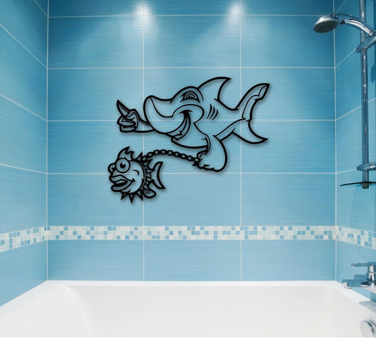 Wall Stickers Vinyl Decal Shark Predator Marine Positive Funny Bathroom (ig780)