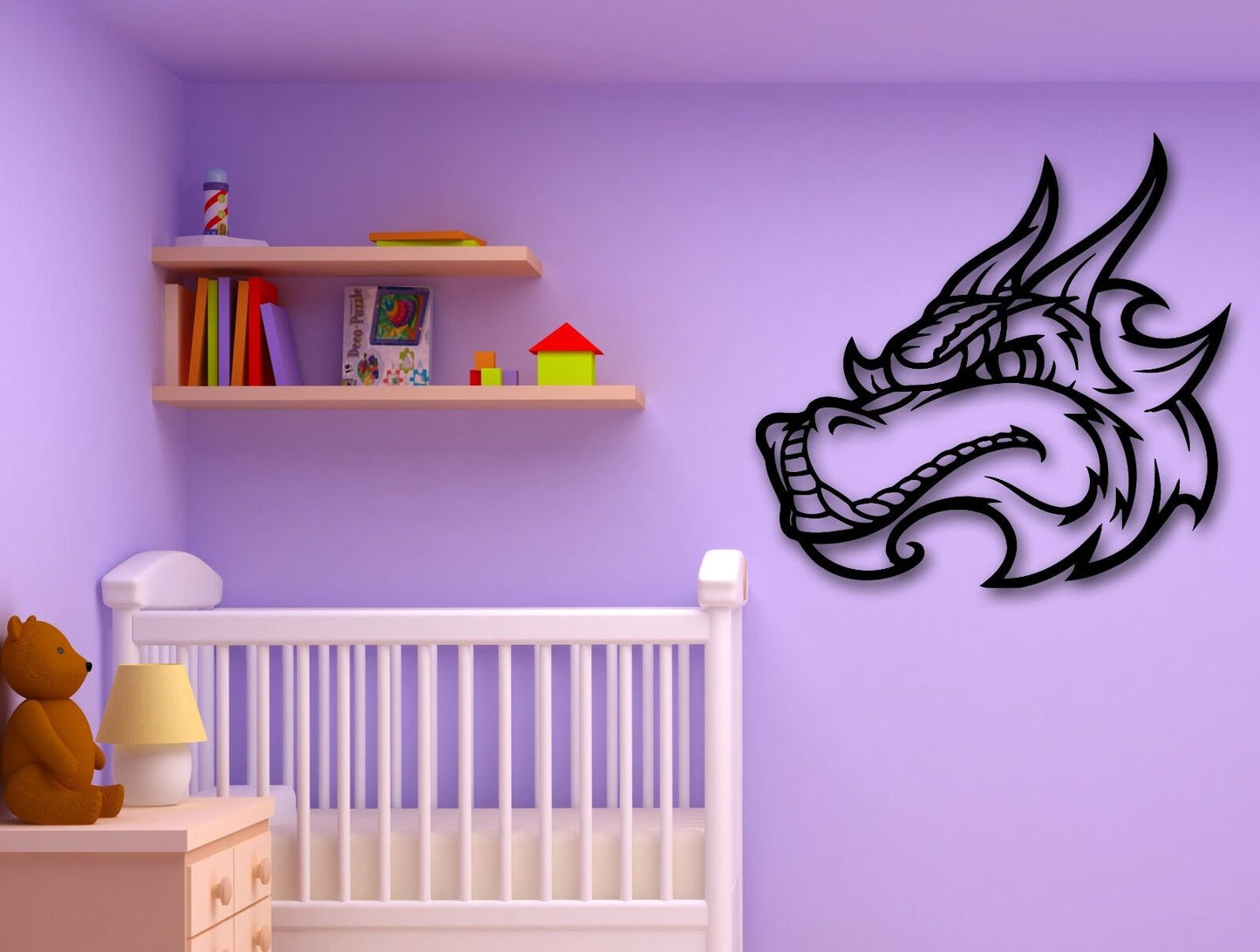 Wall Stickers Vinyl Decal Fantasy Dragon Head for Kids Room Nursery (ig772)