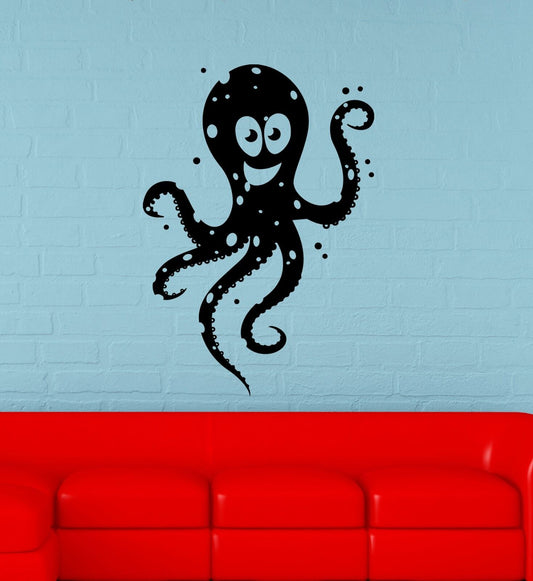 Wall Stickers Vinyl Decal For Bathroom Funny Octopus Ocean Marine ig1567