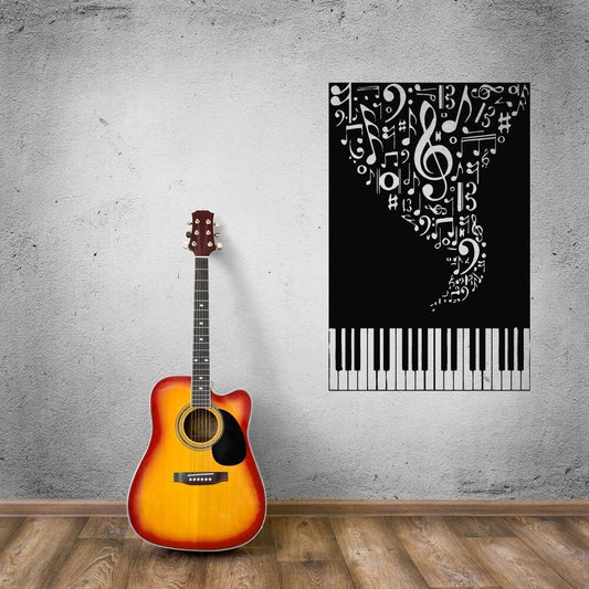 Wall Stickers Vinyl Decal Music Piano Sheet Musical Instruments (ig750)