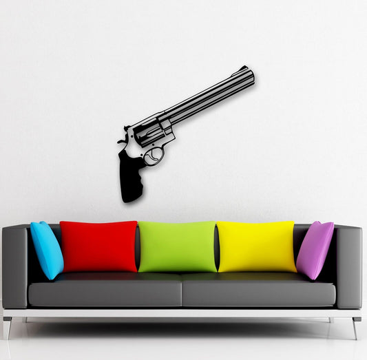 Wall Stickers Vinyl Decal Gun Revolver Firearms Weapons for Men (ig748)