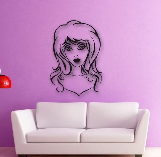 Wall Stickers Vinyl Decal Beautiful Woman Hairdresser Hair Salon Spa (ig747)