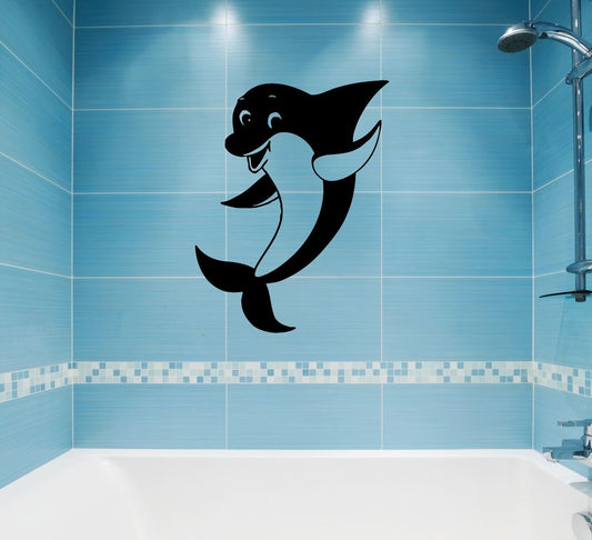 Wall Stickers Vinyl Decal Positive Dolphin Marine Animal Bathroom (ig742)