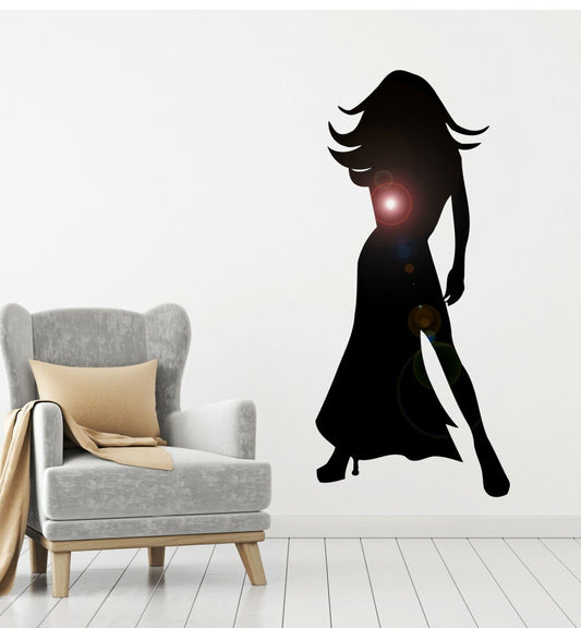 Vinyl Wall Decal Sexy Woman Silhouette Girl Dress Fashion Style Sticker (ig732)