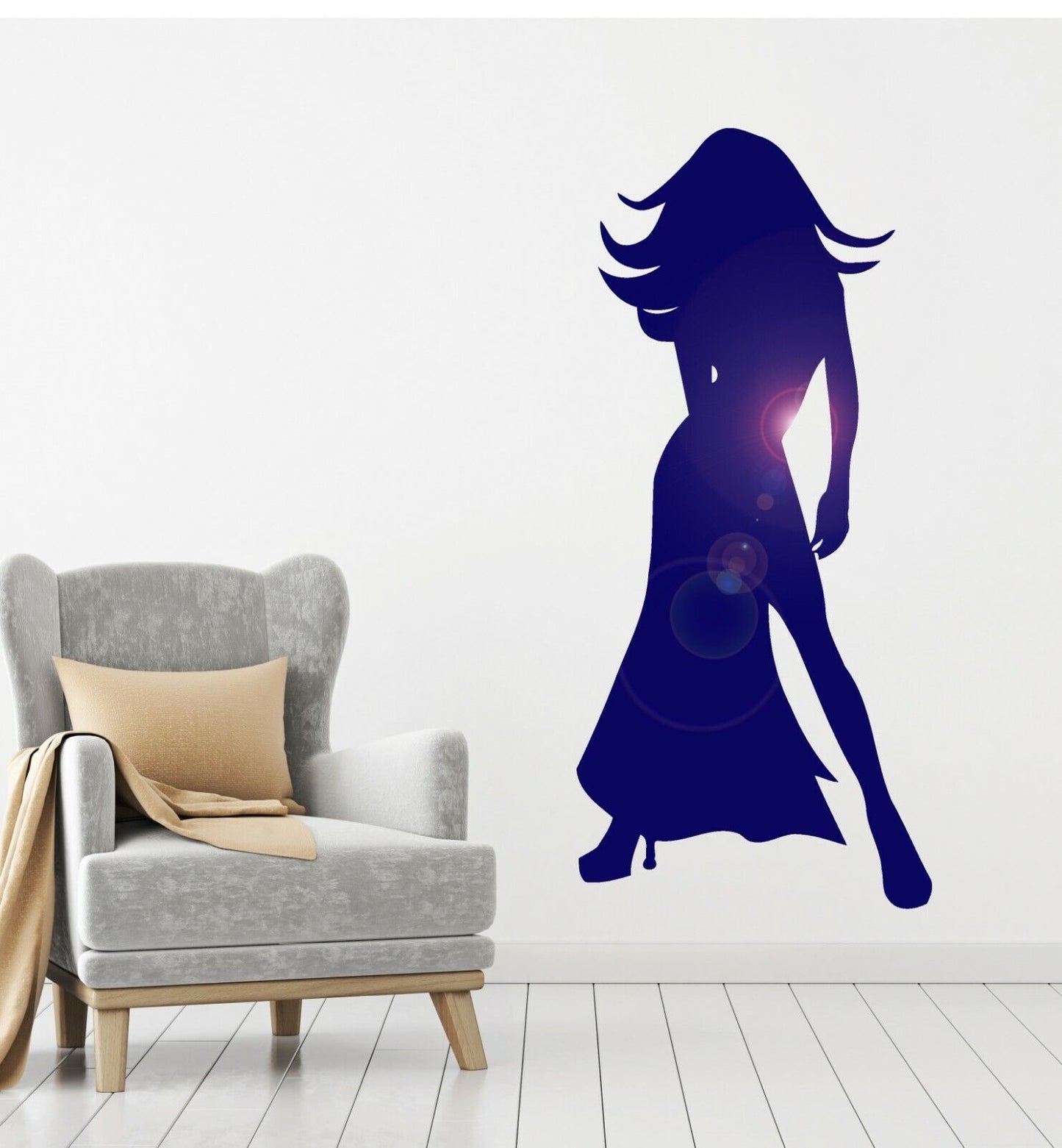 Vinyl Wall Decal Sexy Woman Silhouette Girl Dress Fashion Style Sticker (ig732)