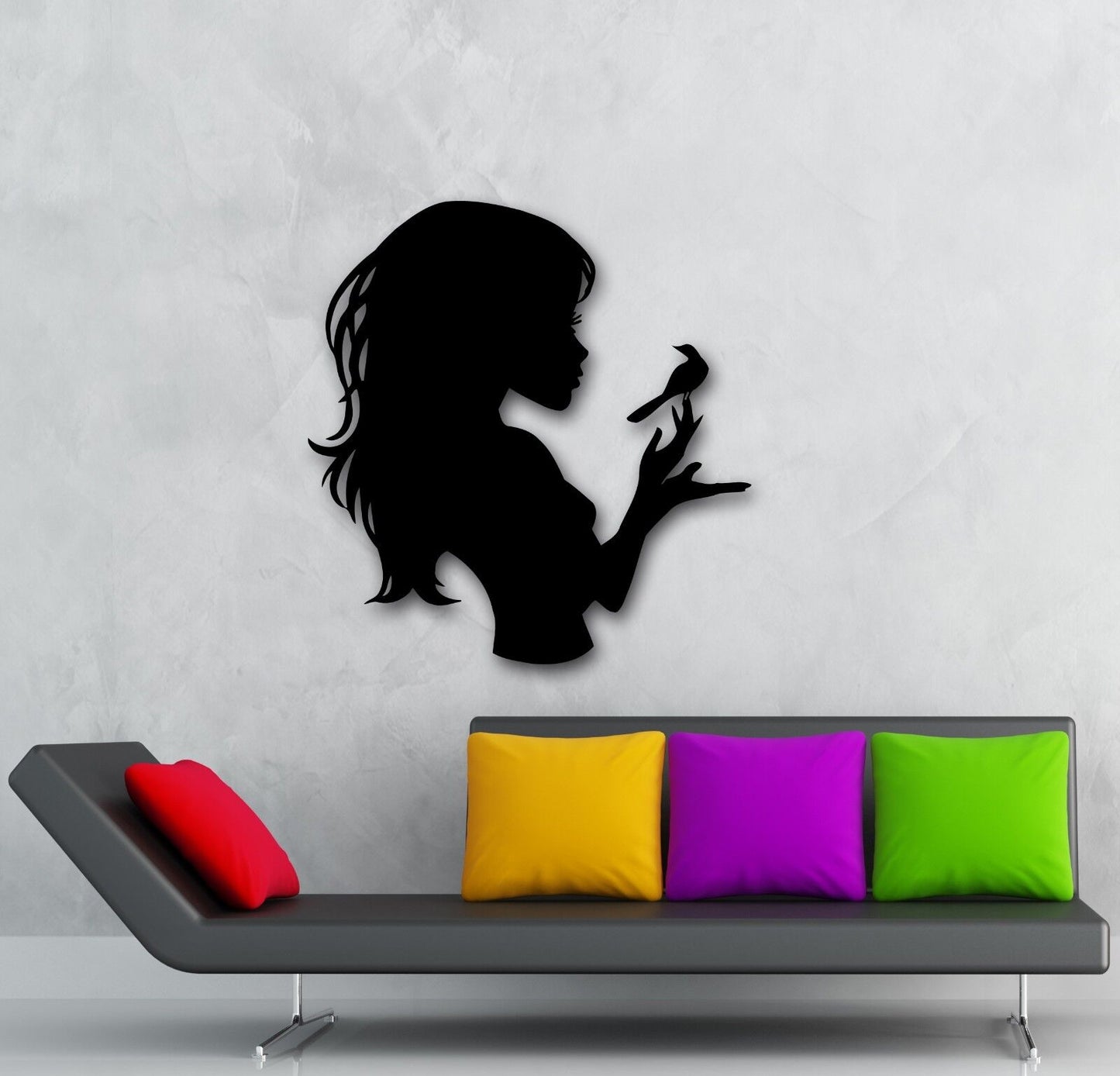 Wall Stickers Vinyl Decal Girl Teen Silhouette Bird Good Room Decor (ig720)