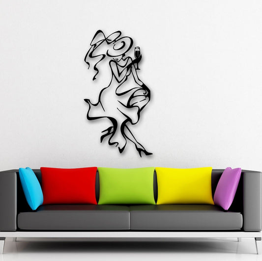 Wall Stickers Vinyl Decal Beautiful Girl Dress Abstract Decor Room (ig710)