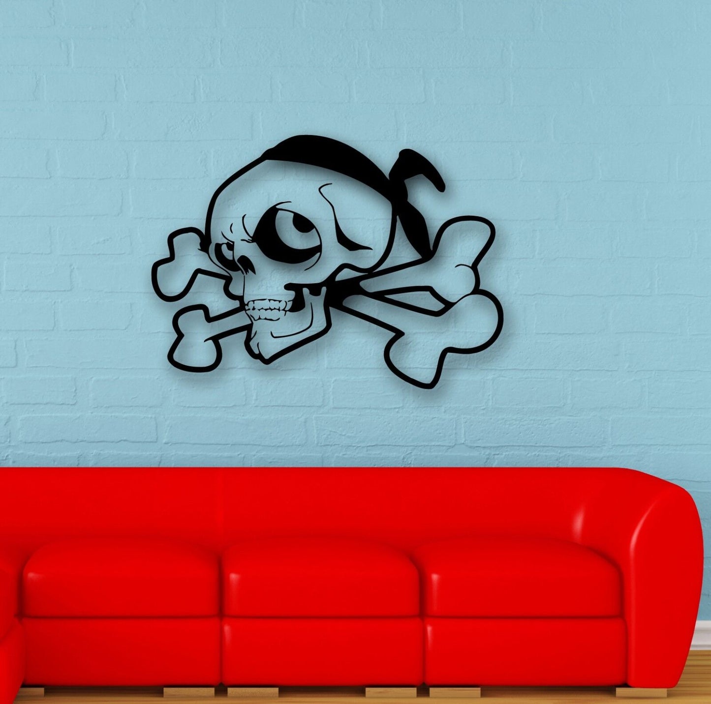 Wall Stickers Vinyl Decal Pirate Symbol Skull Bones for Kids Room (ig683)