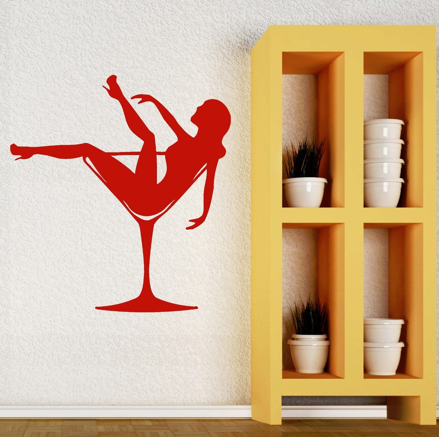 Wall Stickers Vinyl Decal Hot Sexy Girl Glass Cocktail Party Nightclub (ig673)