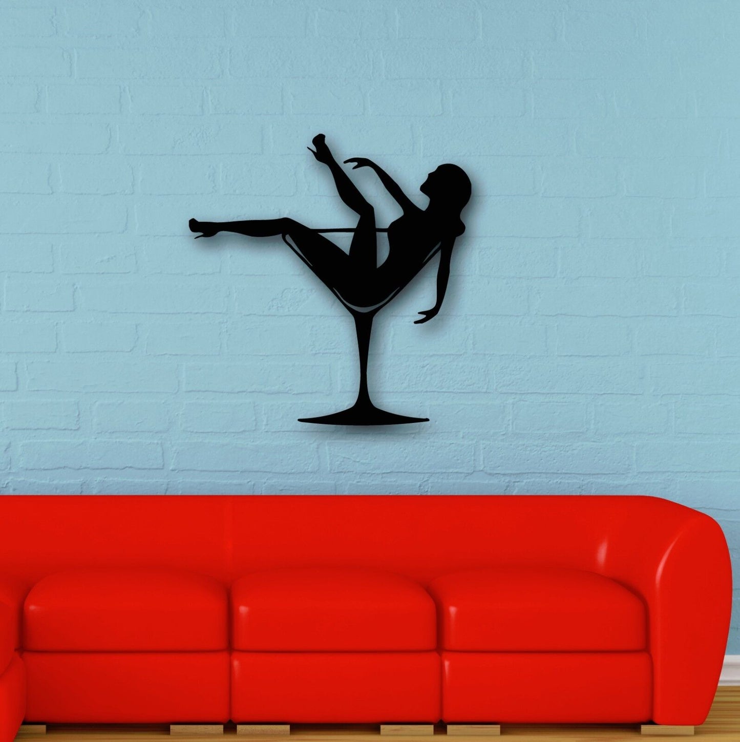 Wall Stickers Vinyl Decal Hot Sexy Girl Glass Cocktail Party Nightclub (ig673)