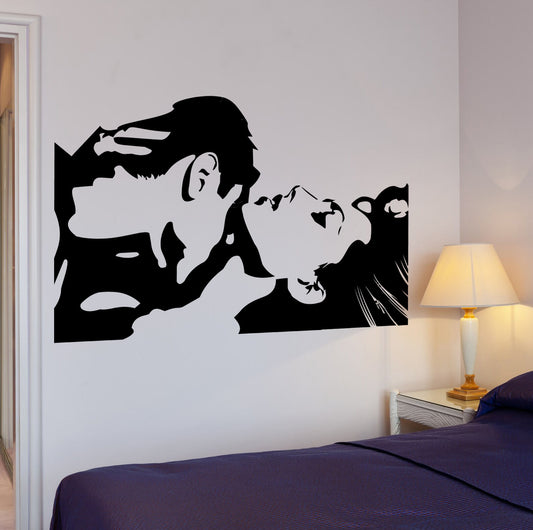 Autocollants muraux en vinyle pour amoureux, Couple amoureux, décor Cool pour chambre à coucher (ig671)