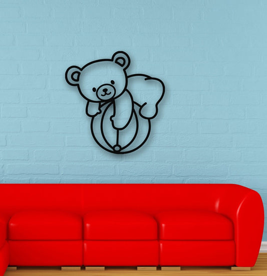 Wall Stickers Vinyl Decal Teddy Bear Ball Game Baby Kids Room Nursery (ig663)