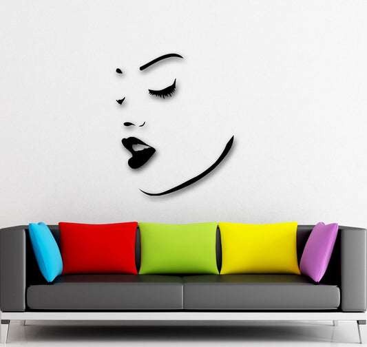 Wall Stickers Vinyl Decal Hot Sexy Girl Face Eyes Lips (ig659)