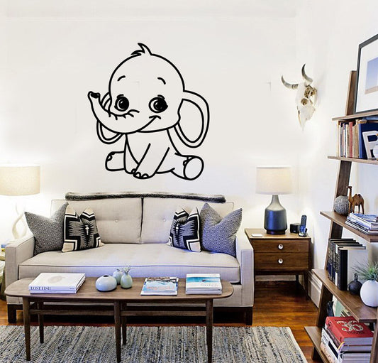 Wall Stickers Vinyl Decal Baby Elephant Animal Kids Room Nursery (ig647)