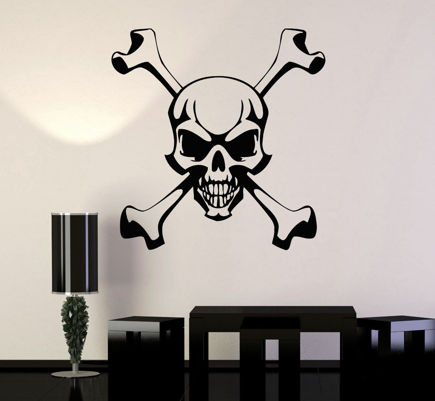 Vinyl Wall Decal Skull Bones Jolly Roger Pirates Symbol Death Stickers (ig642)