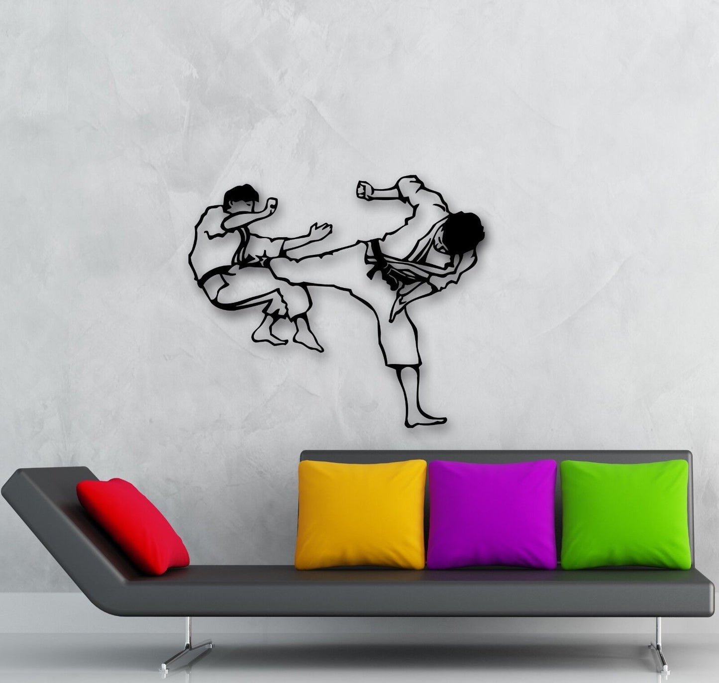 Wall Stickers Vinyl Decal Fight Karate Judo Martial Arts Gym (ig617)