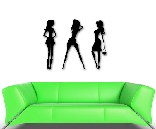 Wall Stickers Vinyl Decal Silhouette Sexy Girls Fashion Style Shopping (ig613)