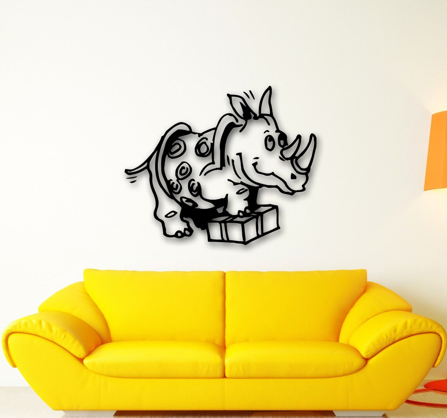 Wall Stickers Vinyl Decal Funny Rhino Circus Animal Kids Room (ig605)