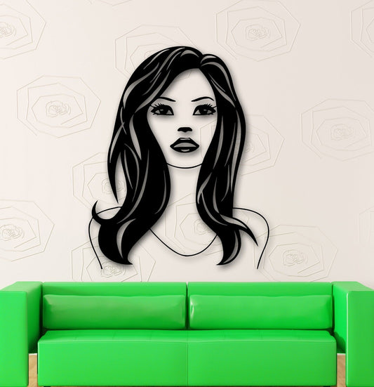 Wall Stickers Vinyl Decal Sexy Girl Beautiful Hair Beauty Salon (ig589)