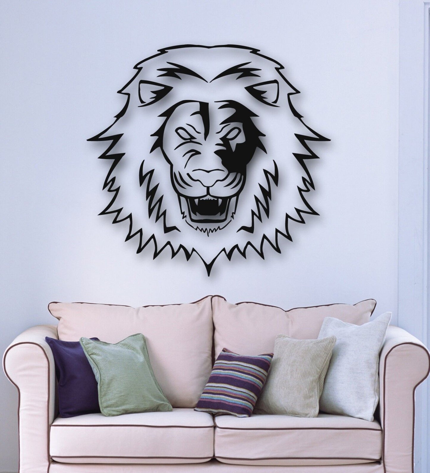 Wall Stickers Vinyl Decal Angry Lion Predator Animal Tribal (ig582)