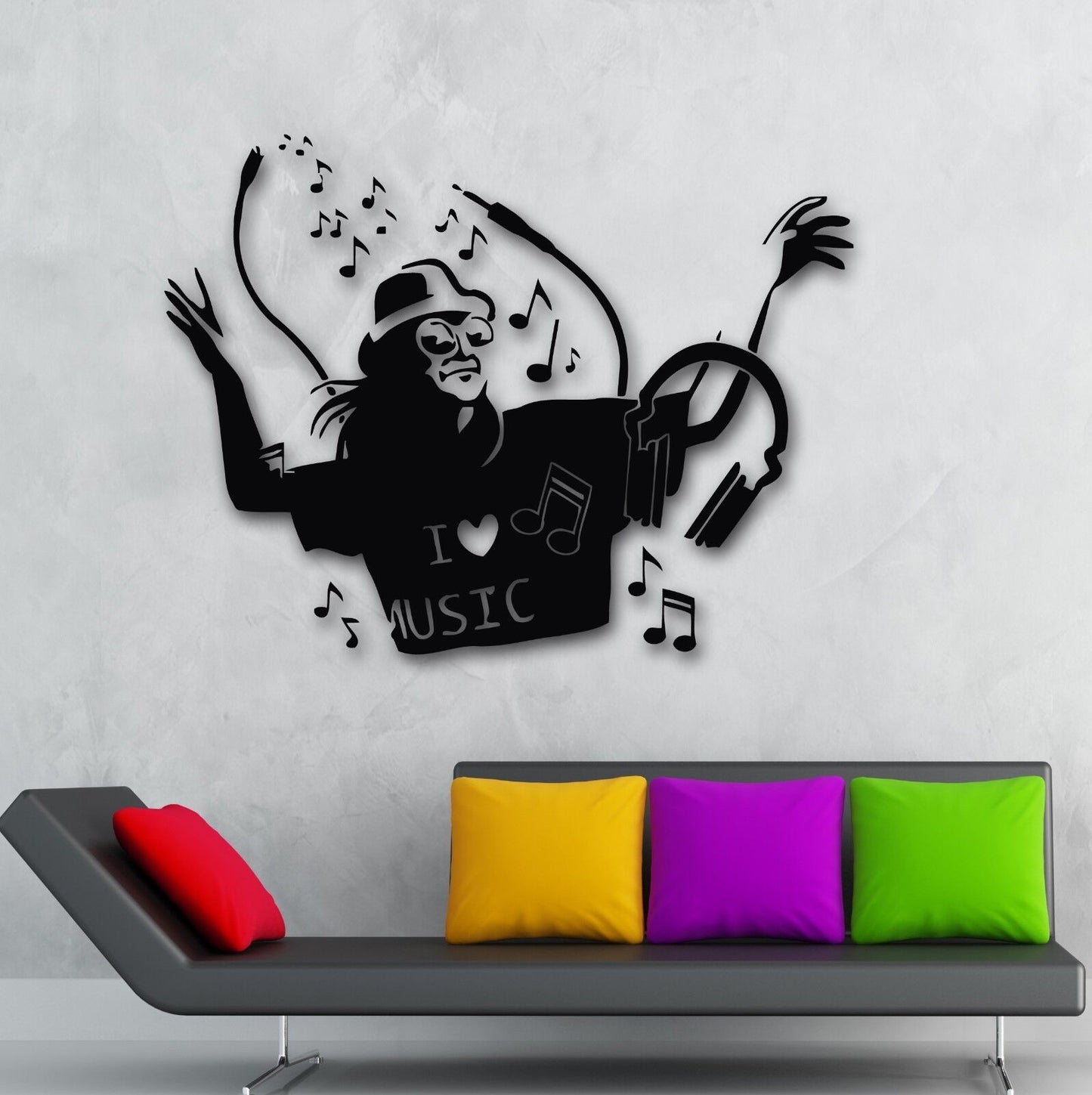 Wall Stickers Vinyl Decal Music Lover DJ Party Night Club (ig581)