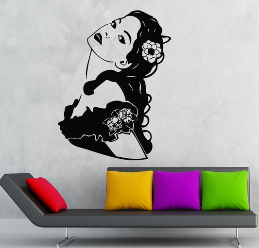 Wall Sticker Vinyl Decal Sexy Beautiful Girl Dress Cool Room Decor (ig556)