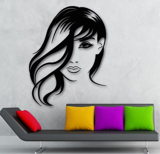 Wall Stickers Vinyl Decal Hot Sexy Girl Stylish Beauty Salon Hair (ig547)