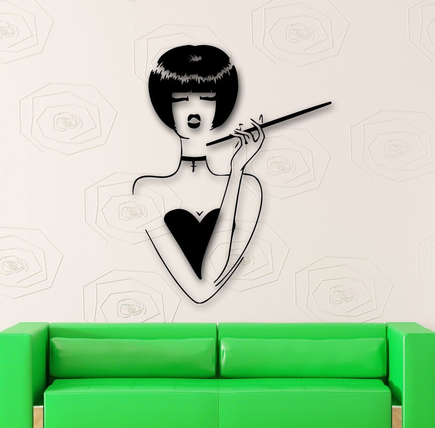 Wall Stickers Vinyl Decal Hot Sexy Girl Fashion Style Short Hair (ig546)