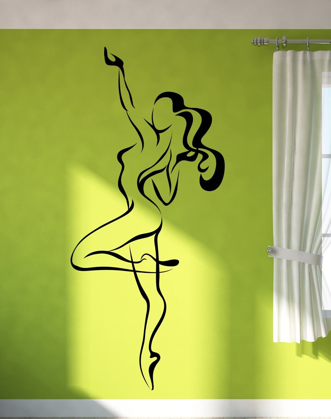 Autocollant mural en vinyle pour fille, décor de danse et de gymnastique pour chambre à coucher (z1003m)