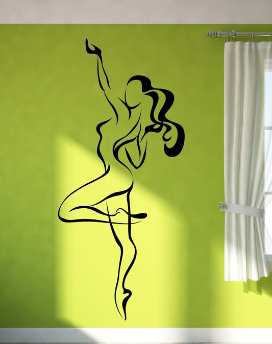 Autocollant mural en vinyle pour fille, décor de danse et de gymnastique pour chambre à coucher (z1003m)