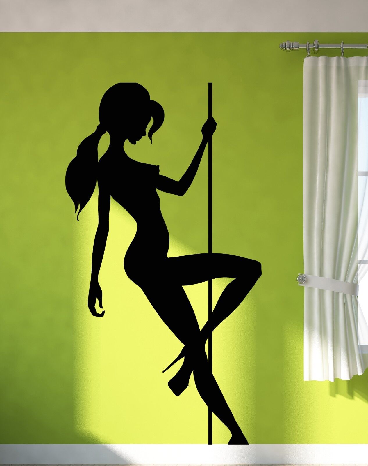 Wall Sticker Vinyl Decal Dance Striptease Go Go Pole Dancing Sexy Girl (z1004m)