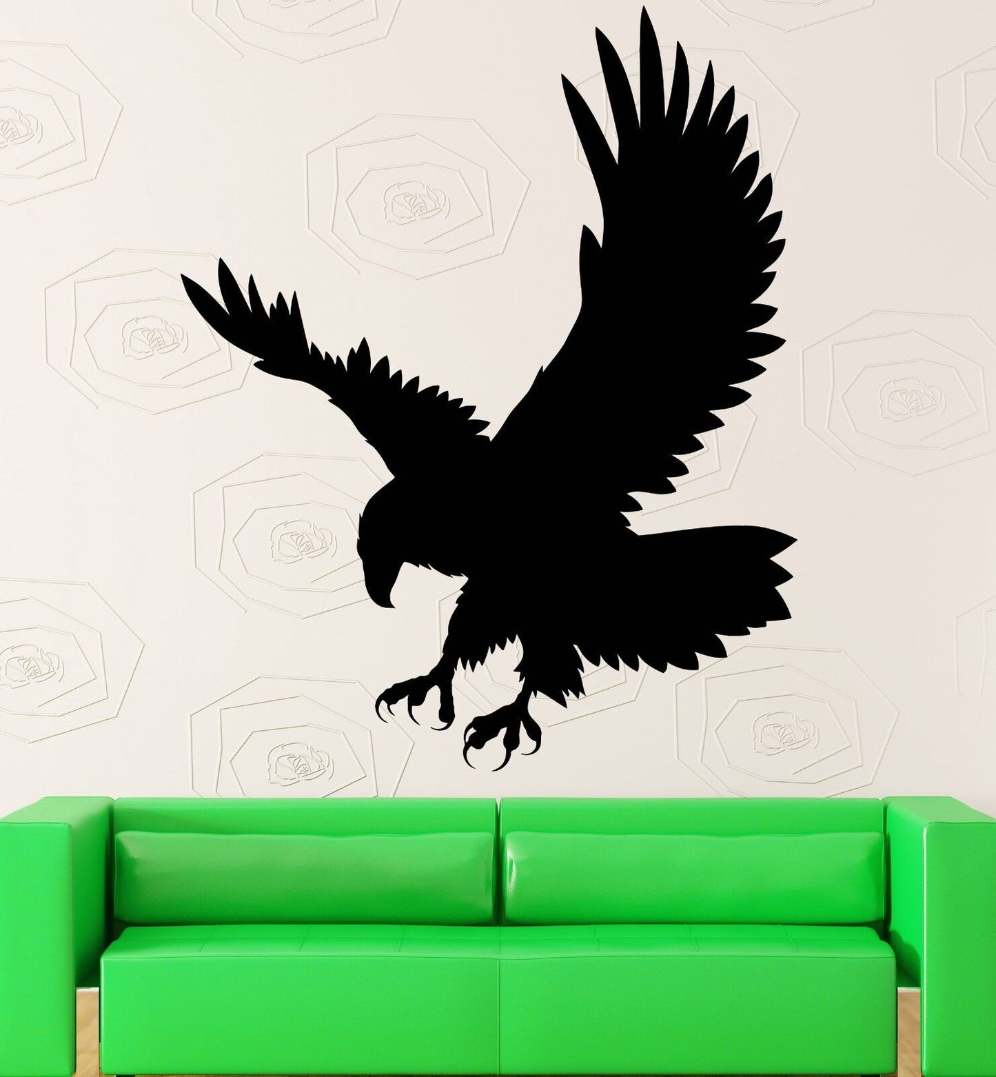 Autocollant mural en vinyle, aigle oiseau prédateur, symbole agressif, décor (z1020m)