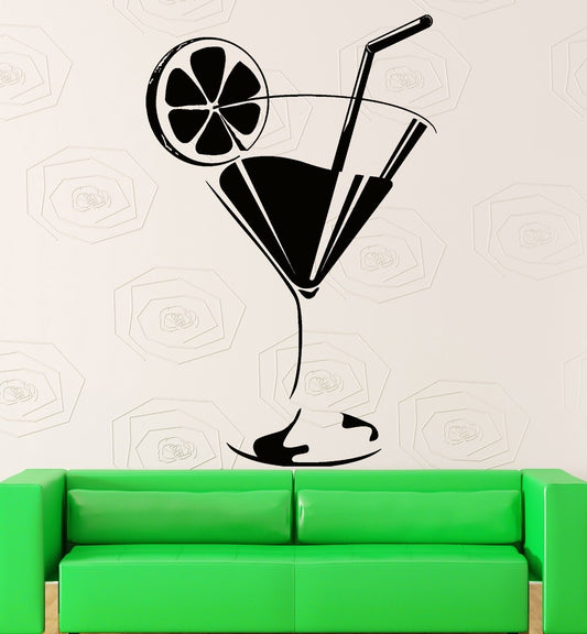 Wall Sticker Vinyl Decal Glass Of Drink Cocktail Mojito Bar Decor (z1023m)